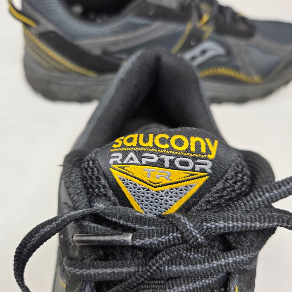 Saucony Raptor TR Mens Trail Running Shoes Black Grey Yellow S25283-1 Size 10 - Picture 6 of 12